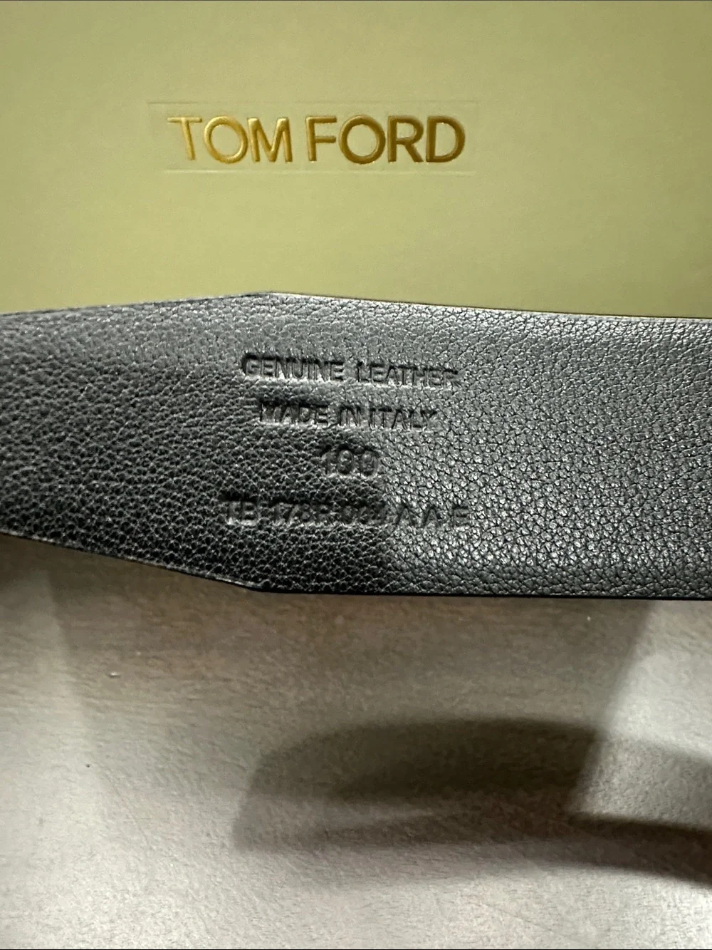 Tom Ford Black Suede Belt with Gold T Buckle